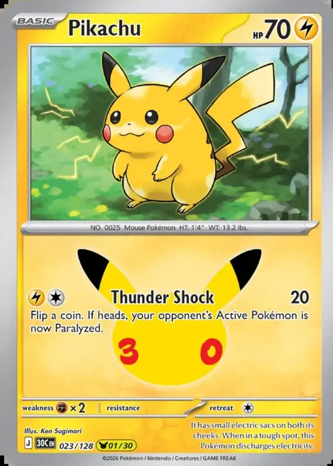30th Celebration Pikachu 023 of 128