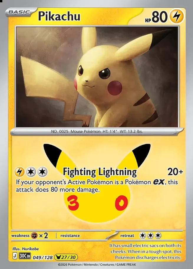 30th Celebration Pikachu 049 of 128
