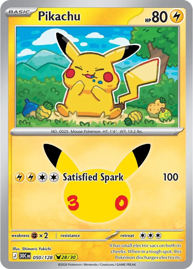 30th Celebration Pikachu 050 of 128